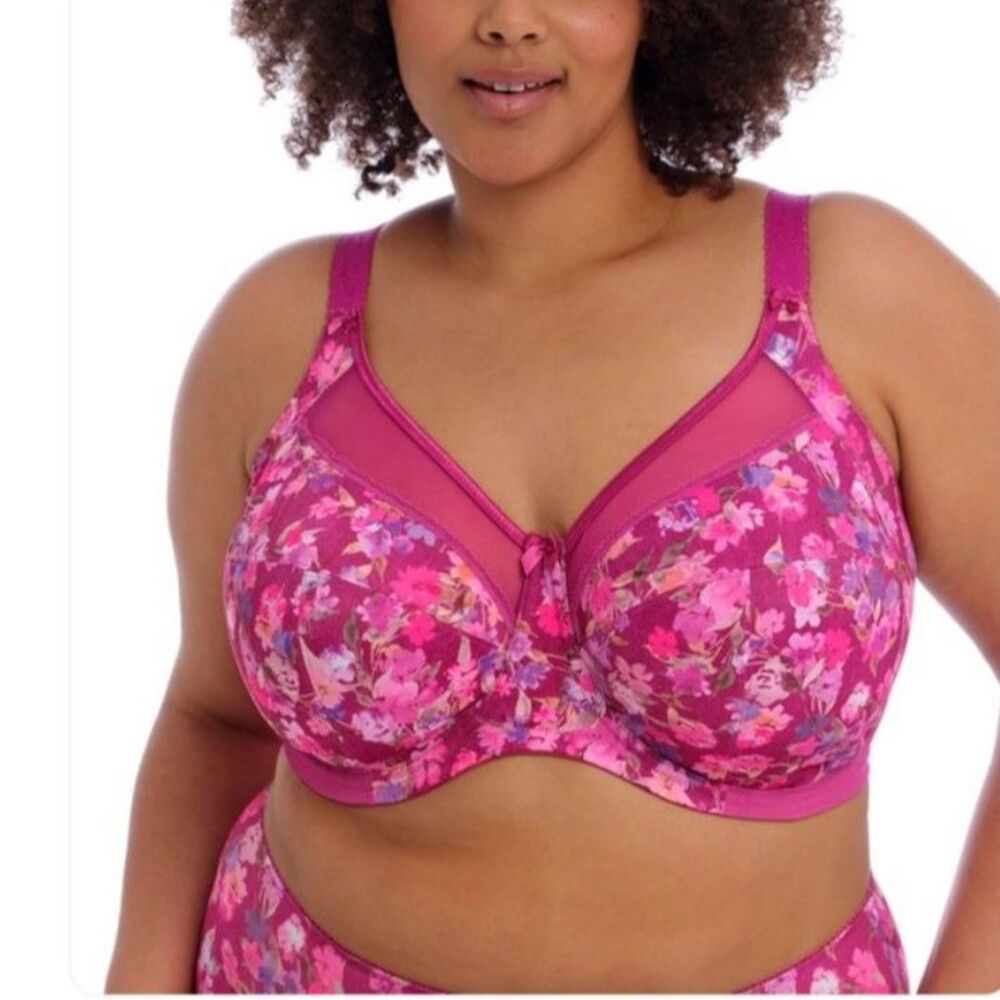 Goddess Women's Bright Pink Floral Kayla Support Underwire Bra Size 46g